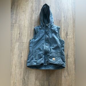 Carhartt teal Hooded Vest large